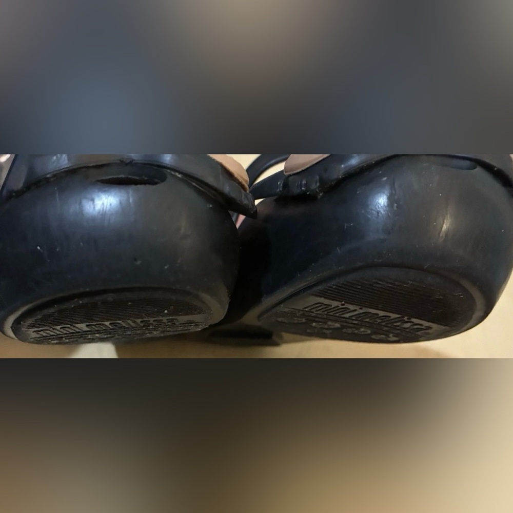 Mini Melissa Black Big Eyes Owl Shoes Girls Size 8 - Picture 10 of 14